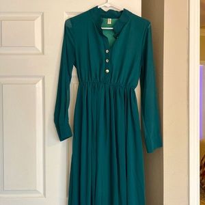 Elegant Teal Maxi Dress